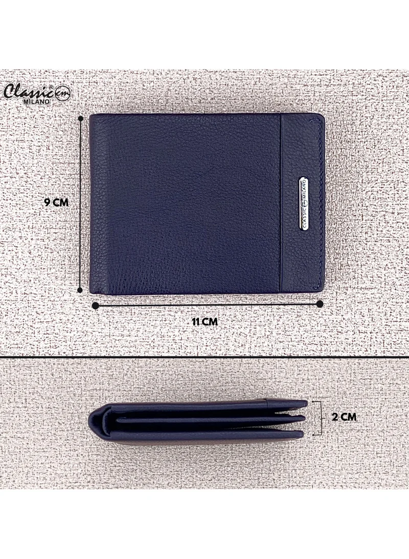 Classic Milano Blue (CNH-4) Classic Milano Genuine Leather Wallet for Men – Slim Bifold Men’s Wallet with RFID Blocking, Multiple Card Slots – Stylish Mens Purse Wallets Gift for Husband, Father for Men | Best Price UAE