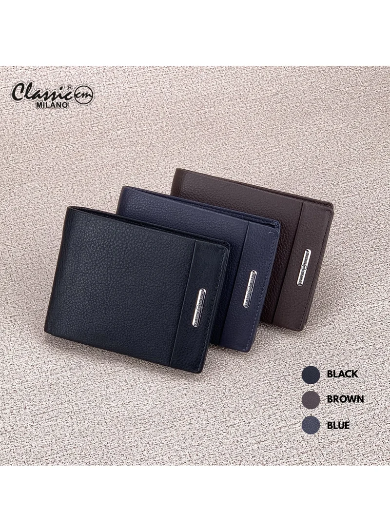 Classic Milano Blue (CNH-4) Classic Milano Genuine Leather Wallet for Men – Slim Bifold Men’s Wallet with RFID Blocking, Multiple Card Slots – Stylish Mens Purse Wallets Gift for Husband, Father for Men | Best Price UAE