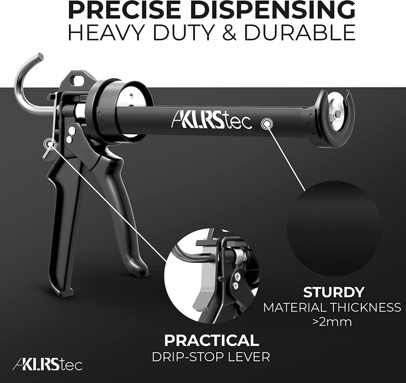 KLRStec Professional Caulking Gun [25:1 Thrust Ratio] Heavy Duty Caulk Gun for All Standard 10oz / 300ml / 1/10 Gallon Sealant and Adhesive Cartridges - Image 5