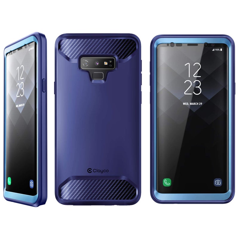 Clayco Compatible with Case for Samsung Galaxy Note 9 (2018 Release) 5G 360 Degree Mobile Phone Case Rugged Protective Bumper Case Full Cover with Built-in Screen Protector (Blue) - Image 5