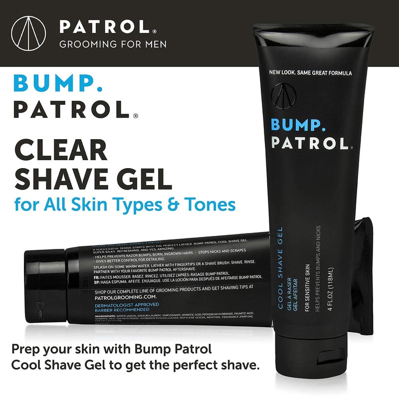 Bump Patrol Cool Shave Gel - Sensitive Clear Shaving Gel with Menthol Prevents Razor Burn, Bumps, Ingrown Hair - 4 Ounces - Image 3
