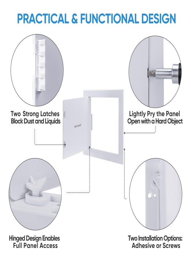 TICONN Access Panel for Drywall, 12 x12 Inch ABS Plastic Wall Hole Cover Access Doors, Easy Install Plumbing Wall Access Panel for Drywall, Ceiling, Wiring and Cables - Image 3