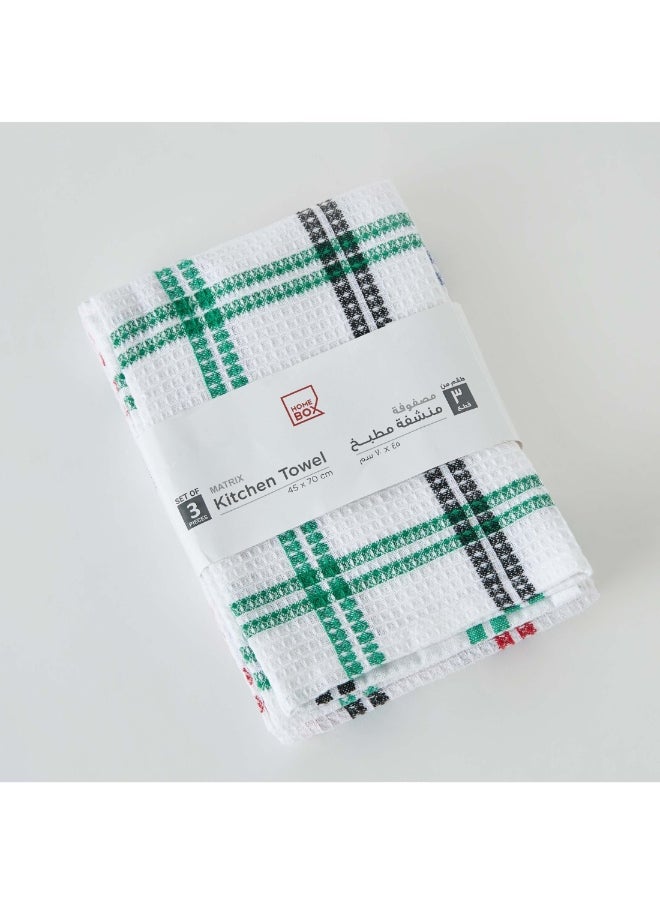 Home Box Matri X Waffle 3-Piece Kitchen Towel Set 45 X 70 Cm  - Image 3