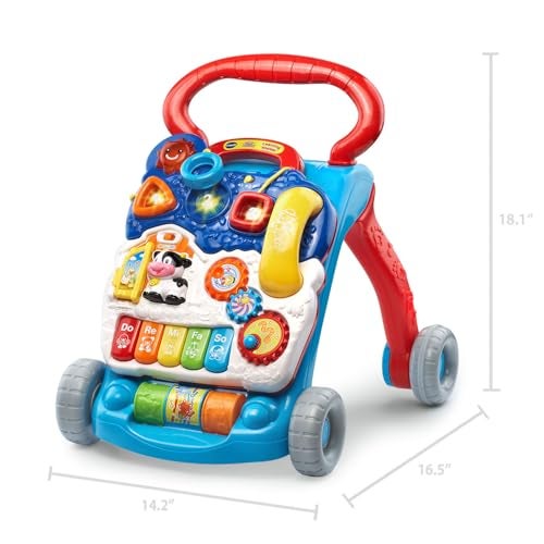 VTech SittoStand Learning Walker Frustration Free Packaging Blue - Image 5