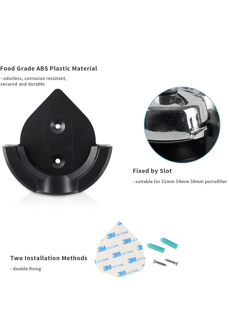 Bukela Espresso Portafilter Wall Mount Holder Espresso Machine Accessories Barista Tools Pack of 2pcs Durable ABS Coffee Portafilter Rack for Hanging 58mm 54mm 51mm Portafilter - Image 2