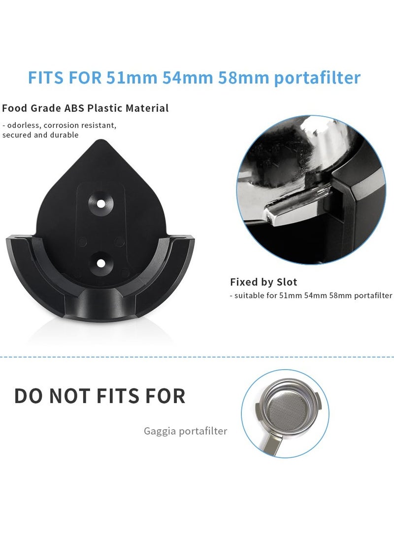 Bukela Espresso Portafilter Wall Mount Holder Espresso Machine Accessories Barista Tools Pack of 2pcs Durable ABS Coffee Portafilter Rack for Hanging 58mm 54mm 51mm Portafilter - Image 5