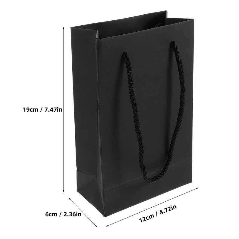 Beaupretty 10 Pack Black Paper Bags with Handles 6x2.5x8 Inch Wedding Party Gifts - Image 3