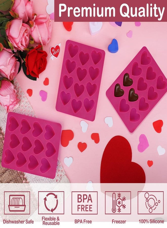 Mototo 3PCS Mini Heart Silicone Mold 12-Cavity Small Ice Tray Rose Pink Heart Chocolate Mold for Making Sugar Cubes Yogurt Training Dog Treats Candle Wax Melts Gummies Candy Tart Tea Party Valentine - Image 3