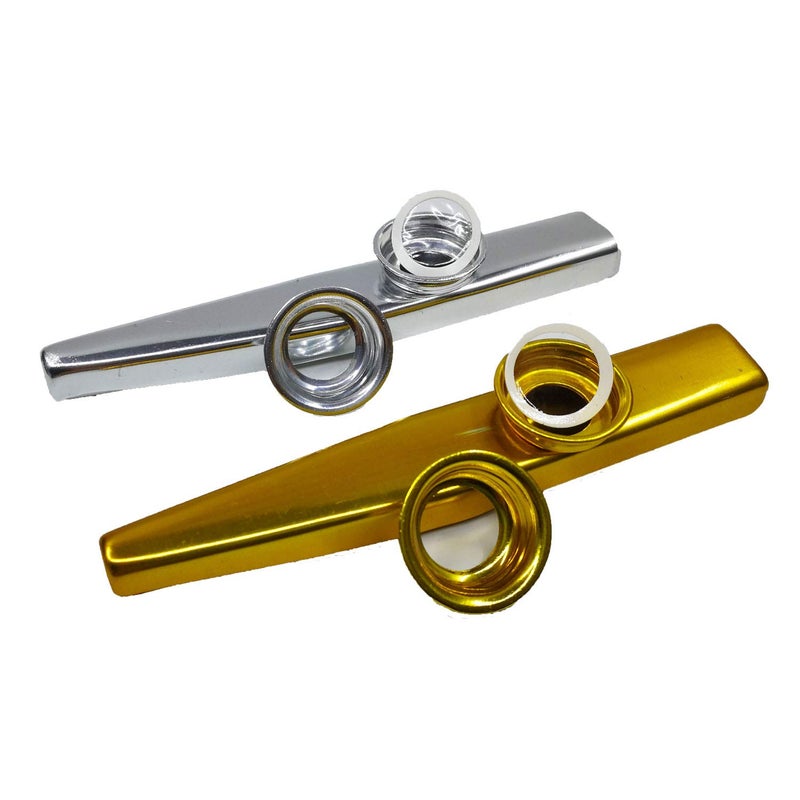 Fartime 26Pcs Metal Gold And Silver Kazoos With 20Pcs Kazoo Flute Diaphragms,Musical Instruments,Good Gift for Kids,A Good Companion for Ukulele, Violin, Guitar,Piano Keyboard. - Image 5