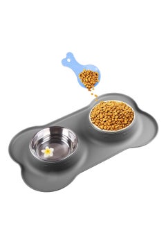 SPIDER Double Slow Feeder Dog Bowl Raised Dog Bowl with Non Slip Bottom Cat Food Bowl Dog Bowls Dog Water Bowl Cat Bowls Stainless Steel Bowl Detachable Raised Cat Bowl Pink  - Image 1