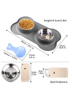 SPIDER Double Slow Feeder Dog Bowl Raised Dog Bowl with Non Slip Bottom Cat Food Bowl Dog Bowls Dog Water Bowl Cat Bowls Stainless Steel Bowl Detachable Raised Cat Bowl Pink  - Image 2