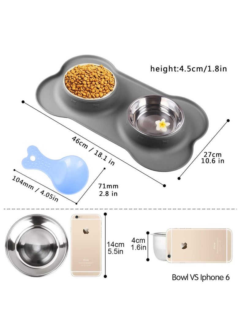 سبايدر وعاء طعام مزدوج بطيء للكلاب وعاء طعام مرتفع للكلاب مع قاعدة غير قابلة للانزلاق وعاء طعام للقطط أوعية للكلاب وعاء ماء للكلاب أوعية للقطط وعاء من الفولاذ المقاوم للصدأ وعاء مرتفع للقطط قابل للفصل باللون الوردي - Image 2