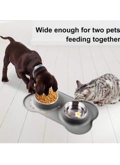 SPIDER Double Slow Feeder Dog Bowl Raised Dog Bowl with Non Slip Bottom Cat Food Bowl Dog Bowls Dog Water Bowl Cat Bowls Stainless Steel Bowl Detachable Raised Cat Bowl Pink  - Image 3