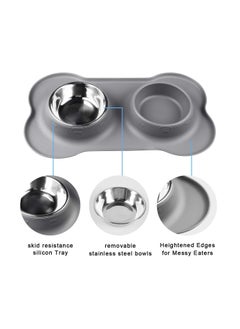 SPIDER Double Slow Feeder Dog Bowl Raised Dog Bowl with Non Slip Bottom Cat Food Bowl Dog Bowls Dog Water Bowl Cat Bowls Stainless Steel Bowl Detachable Raised Cat Bowl Pink  - Image 4
