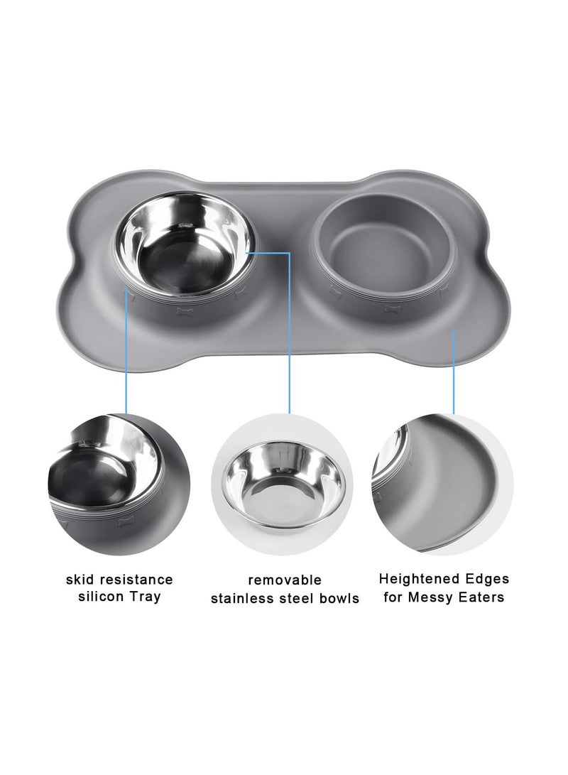 سبايدر وعاء طعام مزدوج بطيء للكلاب وعاء طعام مرتفع للكلاب مع قاعدة غير قابلة للانزلاق وعاء طعام للقطط أوعية للكلاب وعاء ماء للكلاب أوعية للقطط وعاء من الفولاذ المقاوم للصدأ وعاء مرتفع للقطط قابل للفصل باللون الوردي - Image 4
