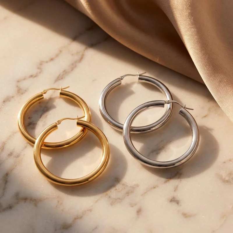 Liu Jo Liu Jo Hoops Earrings Pair (Silver + Gold)