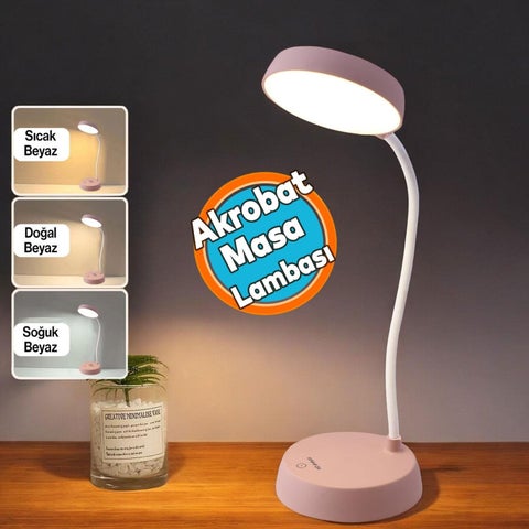 Rechargeable Acrobat Lamp 360° Table Top Lamp 3 Level Touch Operation Reading Light Night Light Soft Light
