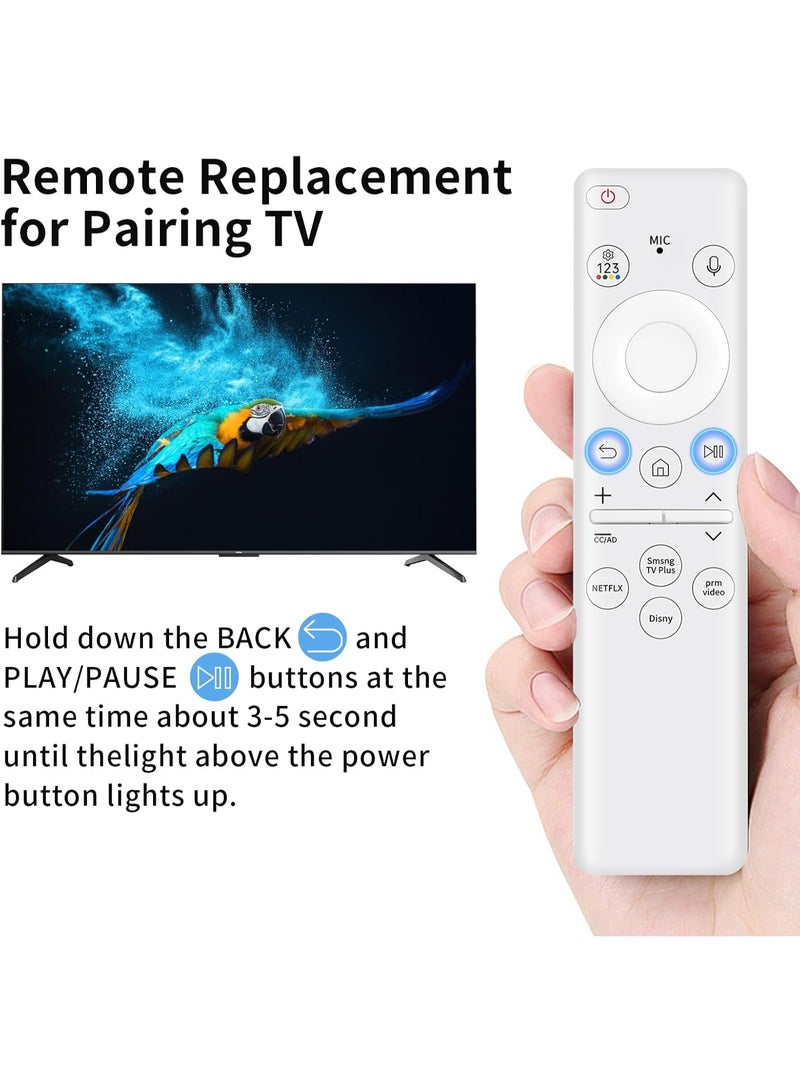JAJEEK BN59‑01432A Solar Voice Remote Control Replacement – Compatible with Samsung 2023 Neo QLED 8K HDR Smart TVs – Bluetooth & IR, USB‑C Rechargeable, Eco‑Friendly, White, 1‑Year Warranty - Image 2