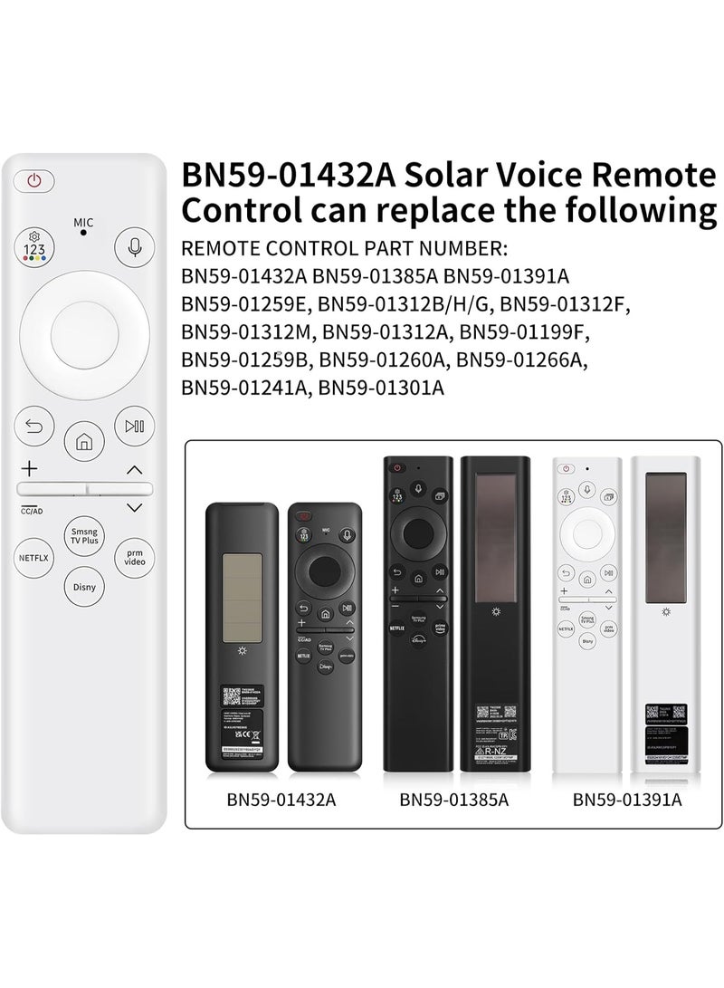 JAJEEK BN59‑01432A Solar Voice Remote Control Replacement – Compatible with Samsung 2023 Neo QLED 8K HDR Smart TVs – Bluetooth & IR, USB‑C Rechargeable, Eco‑Friendly, White, 1‑Year Warranty - Image 4