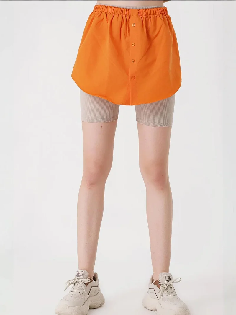 بيغ دارت هودي قصير بقصة مريحة بغطاء رأس وأزرار