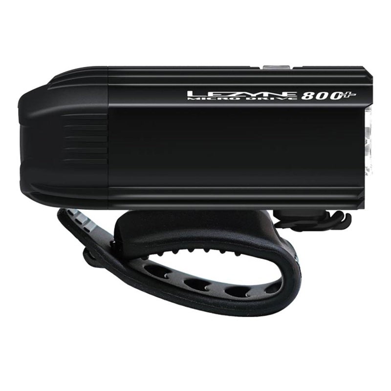LEZYNE Micro Drive Bicycle USB Rechargeable IPX7 Waterproof White LED Front Light w/Multiple Solid & Flash Modes | Integrated Silicone Rubber Strap Mount, Black Satin - Image 3