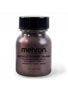 Mehron Makeup Metallic Powder | Metallic Chrome Powder Pigment for Face & Body Paint, Eyeshadow, and Eyeliner .75 oz (21 g) (Bronze)