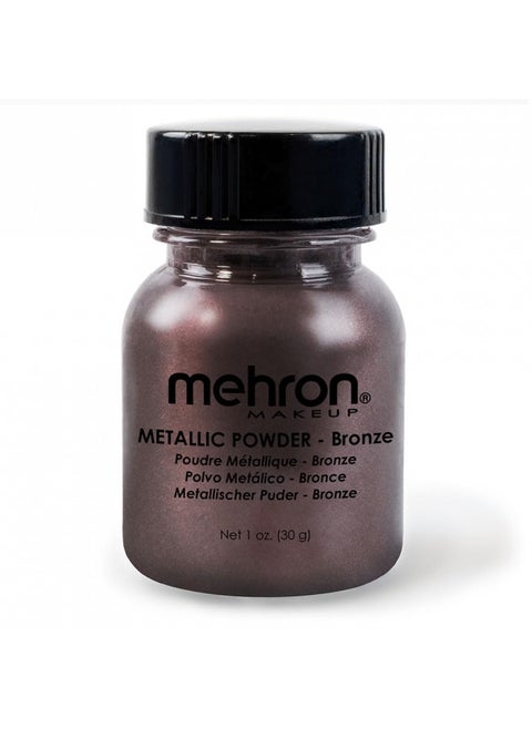 Mehron Makeup Metallic Powder | Metallic Chrome Powder Pigment for Face & Body Paint, Eyeshadow, and Eyeliner .75 oz (21 g) (Bronze)