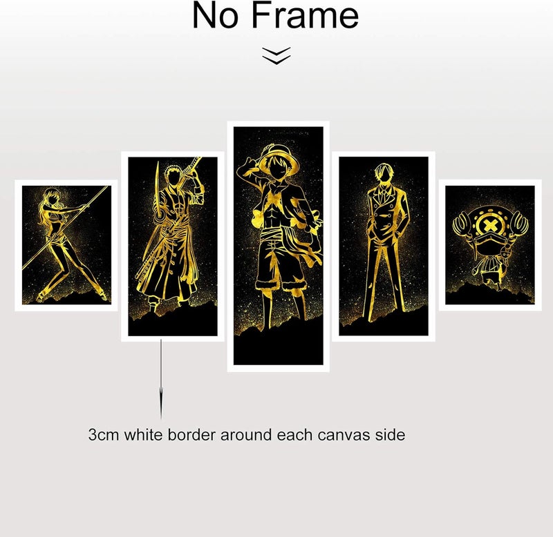 KAIWALK Anime One Piece Poster The Straw Hat Pirates Print on Canvas Painting Wall Art for Living Room Decor Boy Gift (Unframed, Q-One piece 3) - Image 2