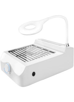 Nail Dust Collector With Lamp-60W Powerful Dust Collector For Nails, Adjustable Speed Nail Fan Dust Collector With Reusable Filter For Home Salon Use