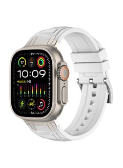 For AppleWatch Strap Ultra2 Triple Armor Silicone Strap For AppleWatch10 Strap-Color:02#White-Specifications:42/44/45/46/49mm