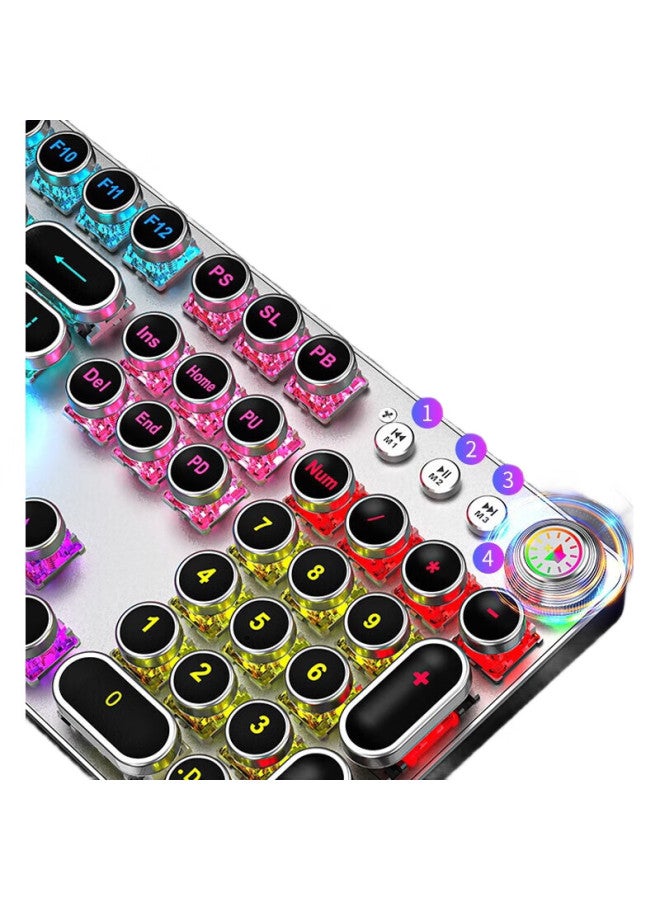 Eweadn لوحة مفاتيح ميكانيكية إيوادان Tk100 بنمط بانك، لوحة مفاتيح سلكية للألعاب لسطح المكتب واللابتوب، ملحق مكتبي خارجي للكتابة الرجعية للعبة ببجي، باللون الأسود مع مفاتيح زرقاء مختلطة - Image 3