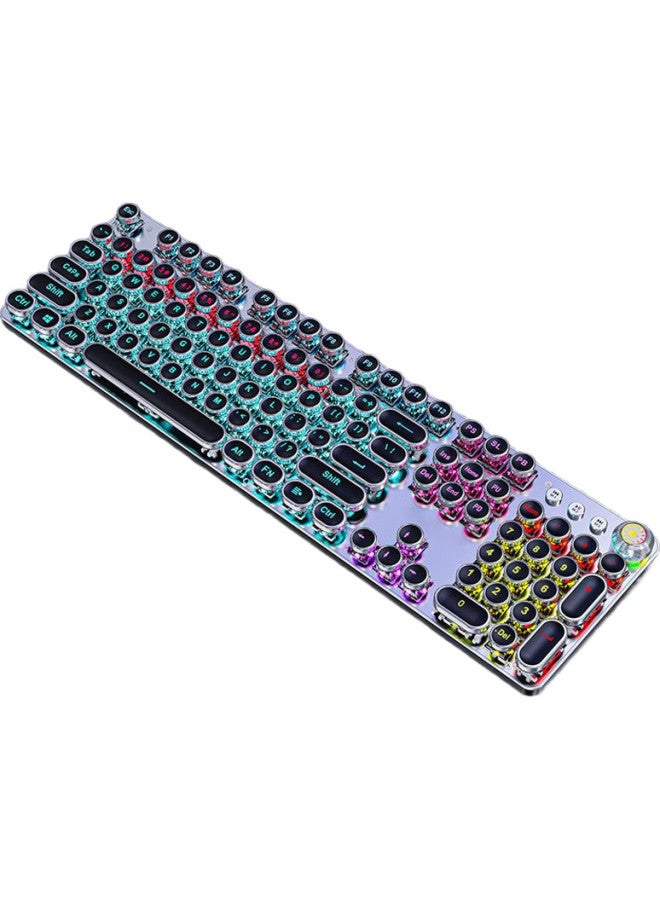 Eweadn لوحة مفاتيح ميكانيكية إيوادان Tk100 بنمط بانك، لوحة مفاتيح سلكية للألعاب لسطح المكتب واللابتوب، ملحق مكتبي خارجي للكتابة الرجعية للعبة ببجي، باللون الأسود مع مفاتيح زرقاء مختلطة - Image 2