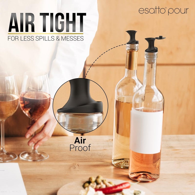 Esatto Glass Salt Rimmer 3 Tier for Margarita Tray and Cocktail, Black with 2 Extra Sponge’s + 3 Pourers – Apply Salt, Sugar, and Lime Juice for Better Drinks and Efficient Drink Preparation - Image 4