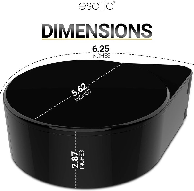 Esatto Glass Salt Rimmer 3 Tier for Margarita Tray and Cocktail, Black with 2 Extra Sponge’s + 3 Pourers – Apply Salt, Sugar, and Lime Juice for Better Drinks and Efficient Drink Preparation - Image 5