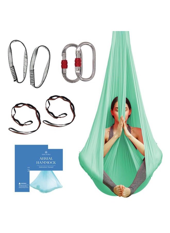 Aum Active Aerial Yoga Hammock - Durable Aerial Silk with Extension Straps, Carabiners, and Pose Guide - Aerial Silks for Home, Antigravity Yoga, Inversion Exercises, Yoga Starter Kit for All Levels - Image 1