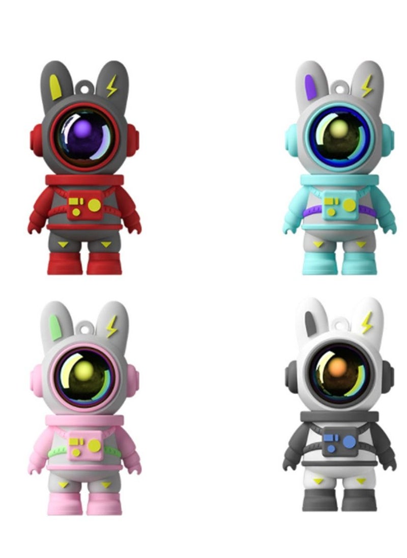Furtey 4 Packs of 128GB Rabbit Astronaut USB Flash Drive with Pendants and Type-C Adapters Thumb Size Small Size Waterproof For Student Child Office Gift  - Image 2