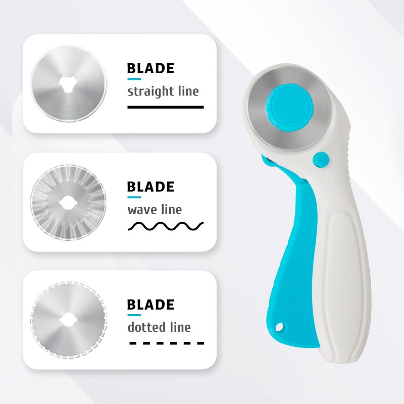 MANUFORE Professional Sewing Scissors Set: Big and Small Scissors, Rotary Cutter with 3pcs Extra Blades for Cutting Fabric - Image 2