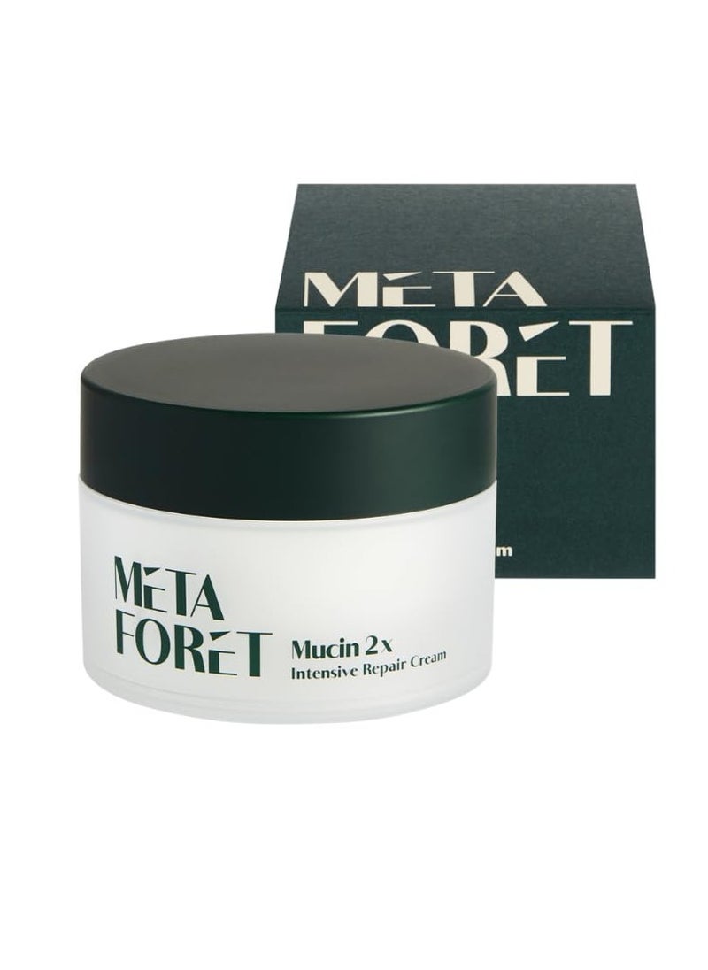 META FORET - Mucin 2x Intensive Repair Cream 1.76oz 50grams / Day and Night Face Moisturizer for Dry, Sensitive, Hydrating, Nourishing, Anti Aging, No More Snail Mucin - Image 1