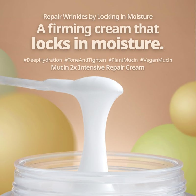 META FORET Mucin 2x Intensive Repair Cream 1.76oz 50grams / Day and Night Face Moisturizer for Dry, Sensitive, Hydrating, Nourishing, Anti Aging, No More Snail Mucin - Image 2