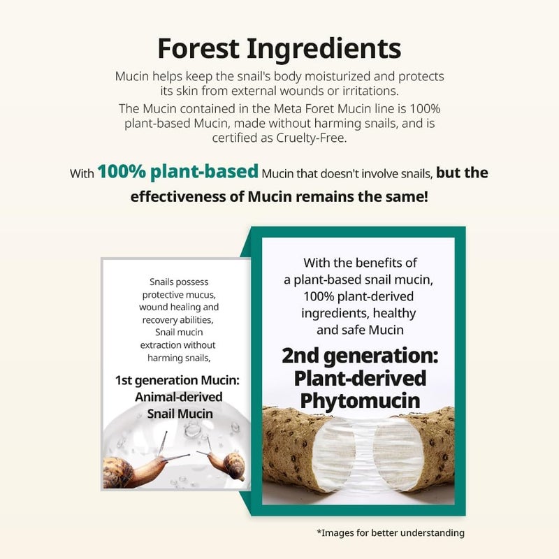META FORET Mucin 2x Intensive Repair Cream 1.76oz 50grams / Day and Night Face Moisturizer for Dry, Sensitive, Hydrating, Nourishing, Anti Aging, No More Snail Mucin - Image 4