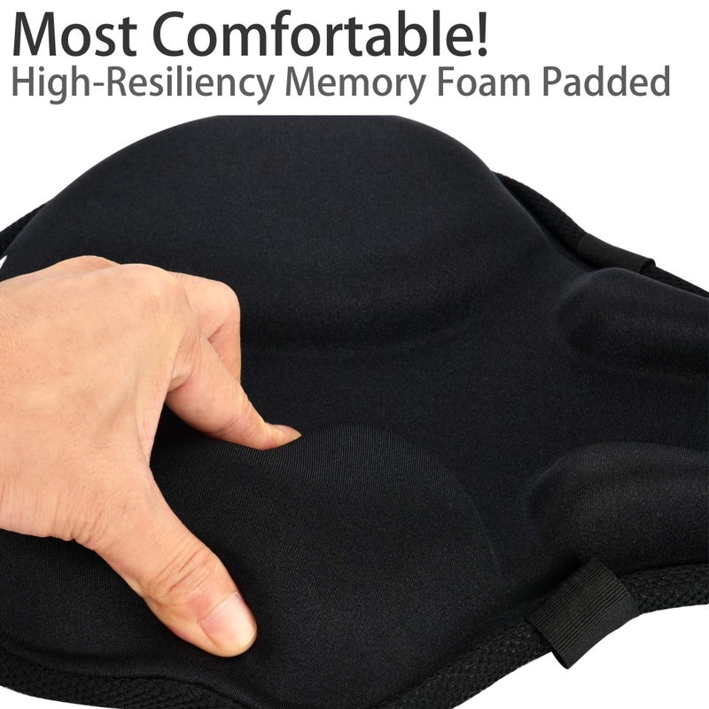 DAWAY C9 Extra Large Comfortable Exercise Bike Seat Cover - Wide Soft Memory Foam Padded Bicycle Saddle Cushion for Women Men Seniors, Fit for Peloton, Stationary, Cruiser Bike, Indoor Outdoor Cycling - Image 3
