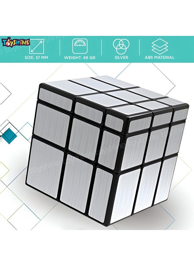 توي شاين مكعب سحري سريع من تويشاين بمرآة فضية 3x3x3، لغز العصف الذهني السريع لتخفيف التوتر للأطفال والكبار  - Image 2
