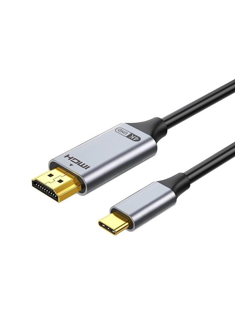 USB C to HDMI Cable, 4K@30Hz Type C to HDMI Cable, 6.6ft HDMI Cord Compatible with Thunderbolt 3/4 for iPhone 15 Series, MacBook, iPad, iMac, Android Phone, Surface Book and More - Image 1
