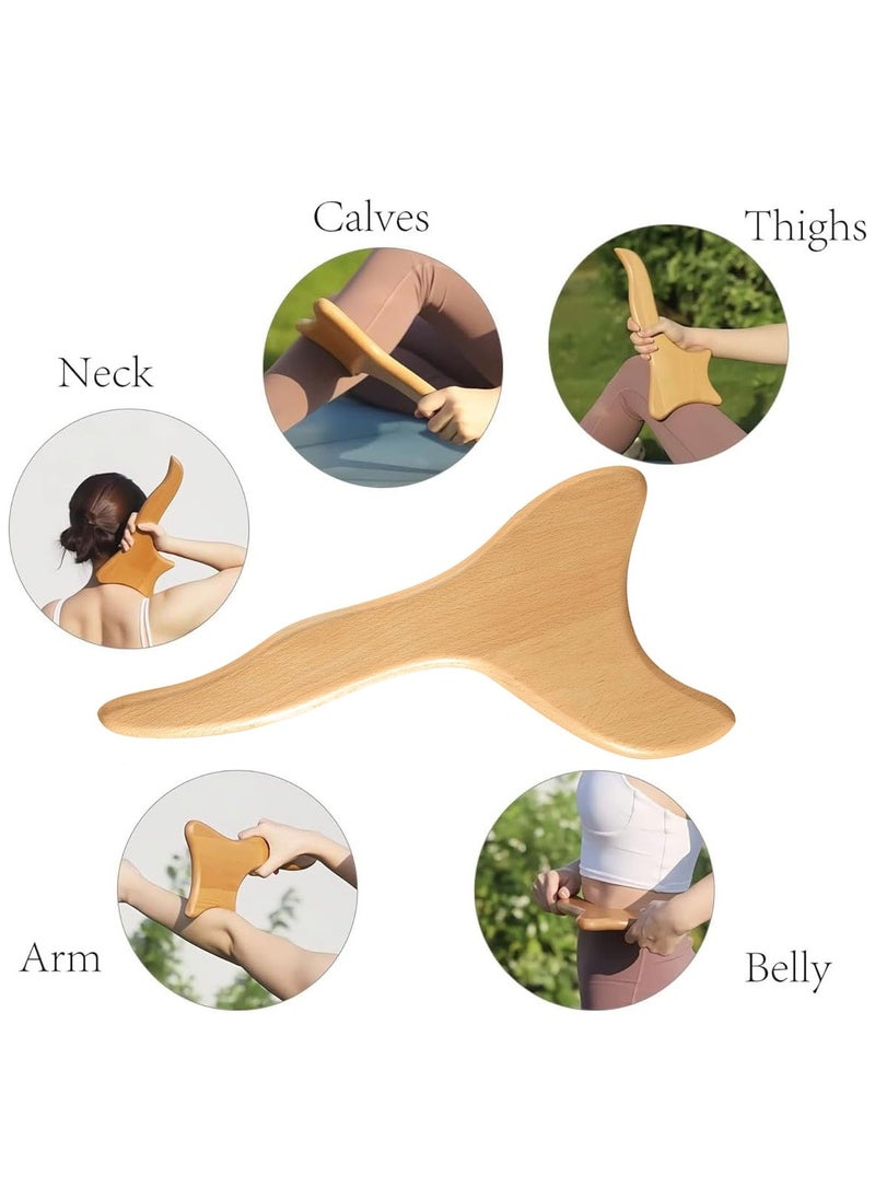 Arabest - 2 Pieces Wood Massage Tools Gua Sha Board Handheld Wooden Scraper Massage Rollers Lymphatic Drainage Tool for Release Cellulite Sore Muscle - Image 1