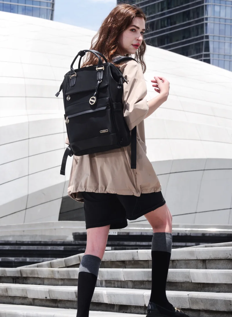 Chantria Black Premium Shoulder Laptop Daypack for Women Water Resistant Durable Multifunctional Anti Theft Backpack for Casual Office School College CB00788 - Black  | Best Price UAE