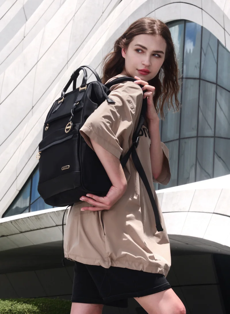 Chantria Black Premium Shoulder Laptop Daypack for Women Water Resistant Durable Multifunctional Anti Theft Backpack for Casual Office School College CB00788 - Black  | Best Price UAE