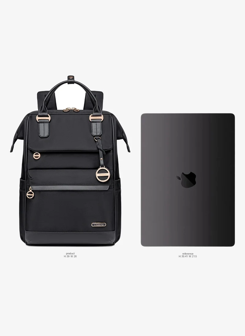 Chantria Premium Shoulder Laptop Daypack for Women Water Resistant Durable Multifunctional Anti Theft Backpack for Casual Office School College CB00788 - Black