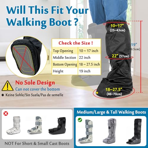 Mybow Walking Boot Cover, Orthopedic Boot for Broken Foot Injuries Cast Cover, Tall Medical Walking Boot Cover, Outdoor Cast Protector, Surgical Recovery Air Walker Boot Accessories (No Sole) - Image 2