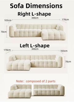 Generic Light Luxury Style Furniture L shape Sofa Set Beige Without Pillow  - Image 2