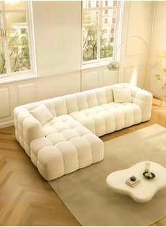 Generic Light Luxury Style Furniture L shape Sofa Set Beige Without Pillow  - Image 3